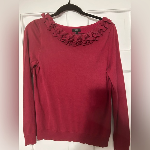 Talbots Red Ruffled Neck Sweater - Picture 1 of 3